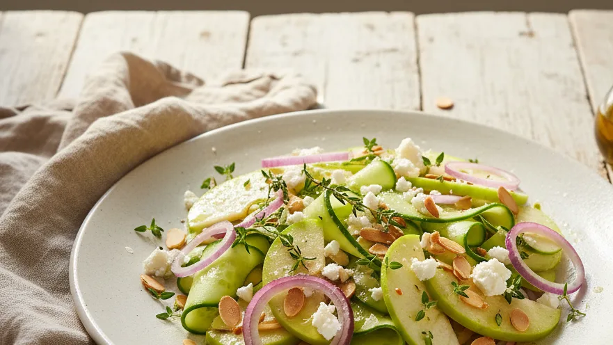 Kekikli ve Limonlu Elmalı Akdeniz Salatası